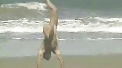 Jogging along the beach Muscle Boys Big Cocks Fun - Ready for Action!