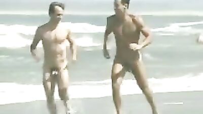 Jogging along the beach Muscle Boys Big Cocks Fun - Ready for Action!