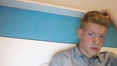 Smooth Ginger Teen Boy Cum Show on Cam