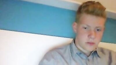 Smooth Ginger Teen Boy Cum Show on Cam