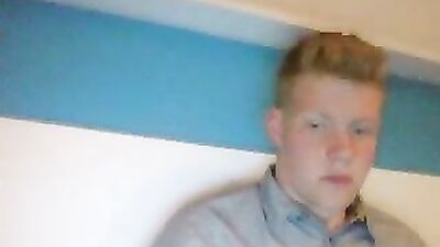 Smooth Ginger Teen Boy Cum Show on Cam