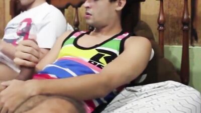 His Brothers Jizz in the Face - A Cumshot Gangbang!