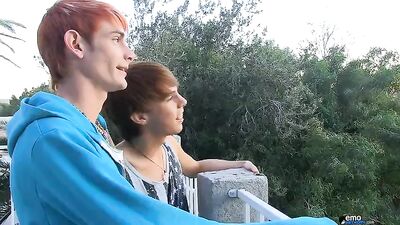 Two Emos Porn: Oral Action with Redhead Twinks