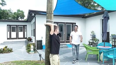 Tied up right now - Frat Boy Oral Cumshot Extravaganza!