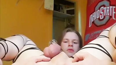 Sissy Twink With Small Cock Fucks Big Dildo