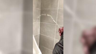 Peeing In a High Arc Into the Urinal - Pissing all Over the Place like An Asshole and Loving It