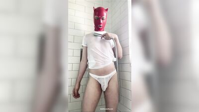 Horny twink gets wet in shower