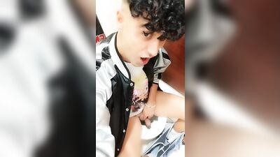 Quick peeing on a public toilet in a sitting position