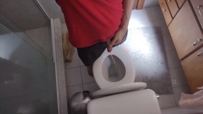 twink peeing in grandmas toilet recorded from the top