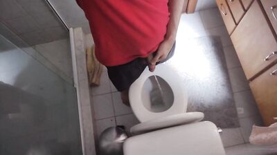 twink peeing in grandmas toilet recorded from the top