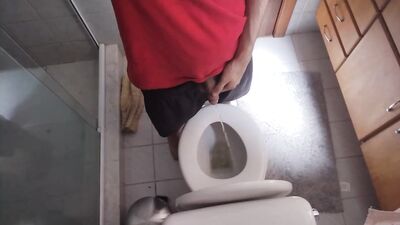 twink peeing in grandmas toilet recorded from the top