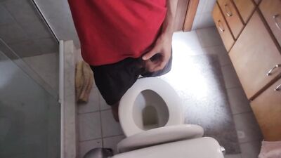 twink peeing in grandmas toilet recorded from the top