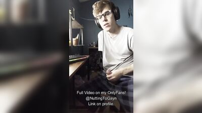 Hot Twink with LONG Cock Jerking off, sitting on balls, jerking to porn, etc. (OnlyFans Preview)