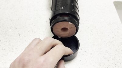 Asian Twink Fleshlight Quickie With Creampie