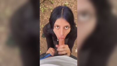 Teen sucks dick in Central Park