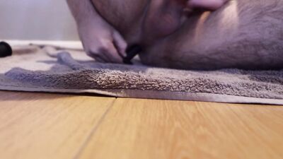 Straight Boy tries butt plug and ends up cumming from riding dildo