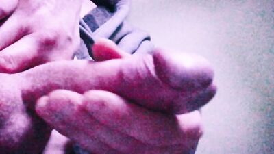 Cumshot squirting over the sound of an Anal gangbang compilation video