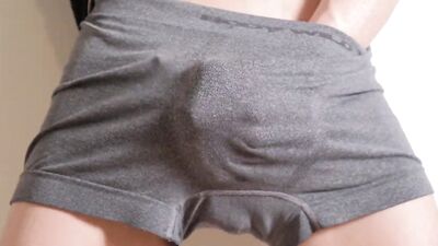 Gingin's erection sticking out in pants