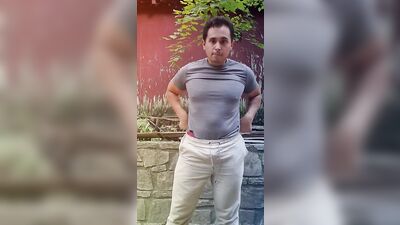 Karis Flexes Chest, Biceps, Ass and Cock