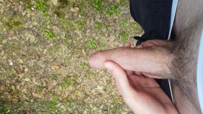 Taking a le*ak in a public park.