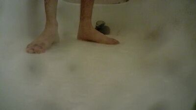 boy feet in shower