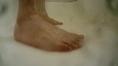 boy feet in shower