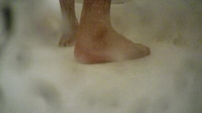 boy feet in shower