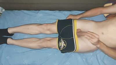 Young Guy in boxers milking his UNCUT FAT COCK - OnlyFans @the-college-boy