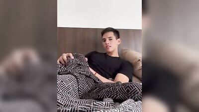 Adonys in the Cama! Action-packed Handjob & Porn Solo Web-Cam Fun!