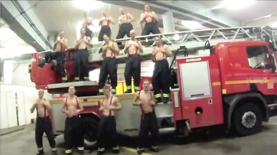 French Firemen Heat Up the Action - Amateur First Time Fun!