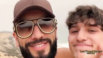 Beach Bareback Camming with Daddy! Gay Porn Videos