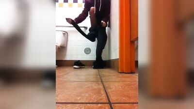 Stripping in the Bathroom: Amateur Black Solo Porn