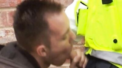 Stopped By The Cops! Gay Porn Bareback Cum Shots: Roadside Check Gone Wild!