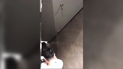 Gay Spy Asian Students in University Toilet: Expose Big Cocks and Oral Public Sex