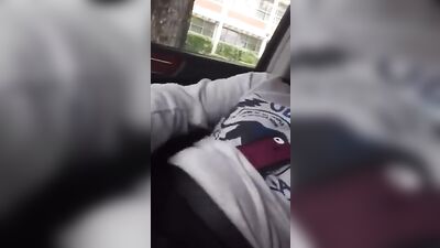Car Fingering Frenzy! Hot Amateur Lad Gets Off with His Verbal Friends Help