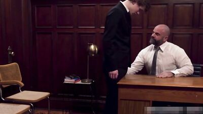 Curly-haired Bear Cubs Office Adventure - Barebacked and Cream Pied!