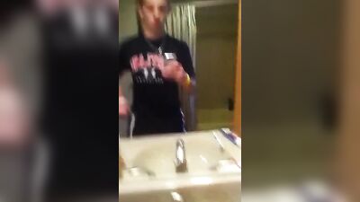 Boy makes a selfie showing his cock