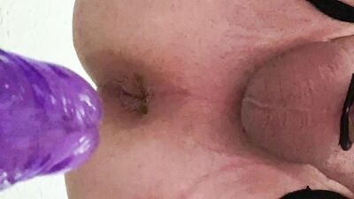 Young twink teases ass fuck with big cock dildo