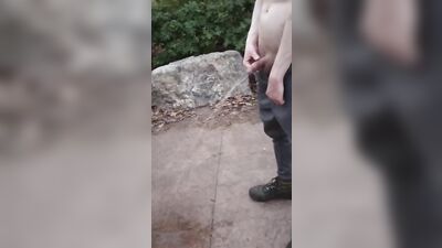 Skinny boy pissing in public. I needed release really bad.