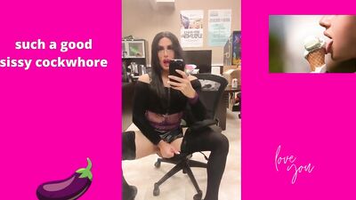 Crossdresser Tgirl sucks cock, plays with ass, uses toys, femboy slut needs dick chrissy cocoabutter