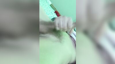 Cute twink cums on belly