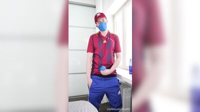 Cum on Adidas Face Mask Gay Porn