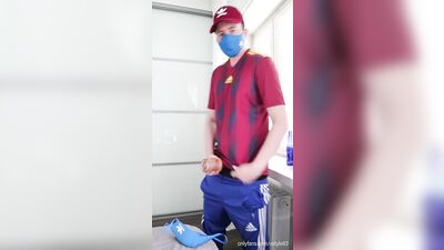 Cum on Adidas Face Mask Gay Porn