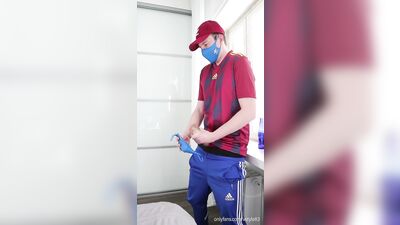 Cum on Adidas Face Mask Gay Porn