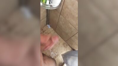 Latin twink jacking off in shower leads to huge load