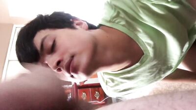Mathew N sucks white twink curved DICK and gets facial