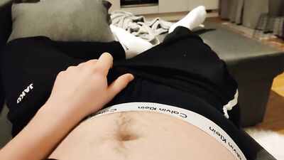 jerks off after workout