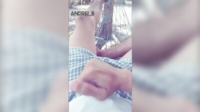 Jerking Off on a Hammock Outdoors