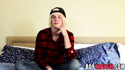 Kayden Alexander grabs his big prick and jerks off solo