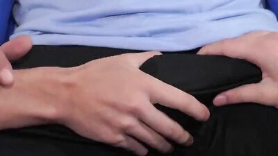 Bareback Bosss Naughty Twinks: Coach Office Oral Threeway Fun